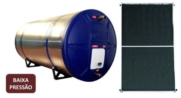Kit Aquecedor Solar Com Boiler 200 Litros com 1 placa 2x1m em cobre Desnível