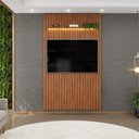 Ver imagem 1 de Painel para Tv até 60 Polegadas Ripado com Led Dj Móveis Trento 143 Freijó