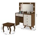 Ver imagem 6 de Penteadeira Camarim Luna Malbec/off White com Banqueta - Móveis Luapa