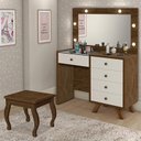 Ver imagem 2 de Penteadeira Camarim Luna Malbec/off White com Banqueta - Móveis Luapa