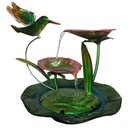 Ver imagem 1 de Fonte de Água Cascata Decorativa Grande de Metal Flores Beija Flor para Jardim Casa (Ft-L)