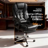 Kit 2 Cadeiras Presidente Ergonômica Apoio Para Pés - Preto - 9