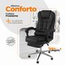 Kit 2 Cadeiras Presidente Ergonômica Apoio Para Pés - Preto - 8