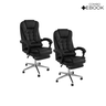 Kit 2 Cadeiras Presidente Ergonômica Apoio Para Pés - Preto - 3