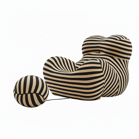 Poltrona Up5 Bb Italia La Mamma com Puff Listrado Nude
