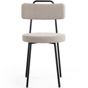 Ver imagem 5 de Cadeira Decorativa Estofada Para Sala De Jantar Barcelona L02 Bouclê Creme - Lyam Decor