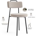 Ver imagem 3 de Cadeira Decorativa Estofada Para Sala De Jantar Barcelona L02 Bouclê Creme - Lyam Decor
