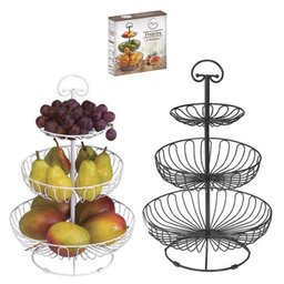 Fruteira para Mesa 3 Andares Frutas Cozinha Eventos (Zf4628) - Preto - 1