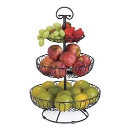Fruteira para Mesa 3 Andares Frutas Cozinha Eventos (Zf4628) - Preto - 3