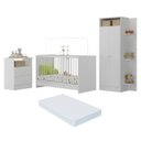 Ver imagem 1 de Jogo de Quarto Infantil Trevalla Móveis Pom Pom com Colchão Incluso Branco