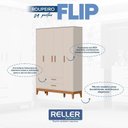 Ver imagem 2 de Guarda Roupa Infantil Flip 4 Portas Areia Acetinado - Reller