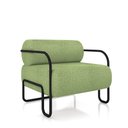 Ver imagem 6 de Kit 2 Poltronas Decorativas Sala de Estar Polatsk Base Industrial de Ferro Bouclê Verde Oliva G33 - 