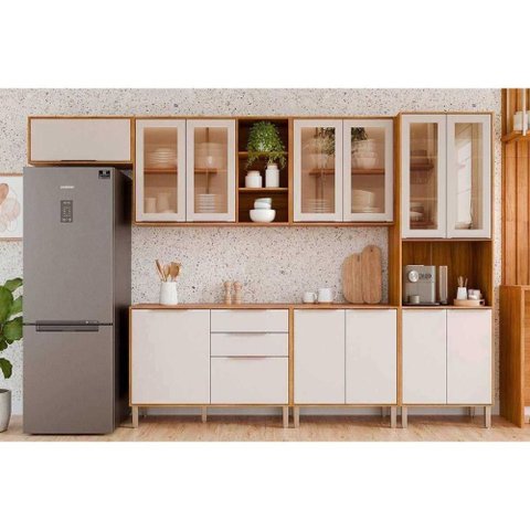Cozinha Modulada Mgm 6 Peças Brilhante C6p139 Cinamomo/off