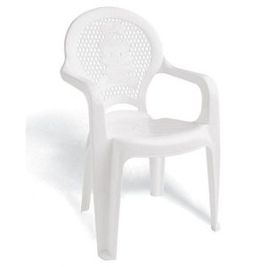 Cadeira Infantil Plástica Estampada Catty Branca