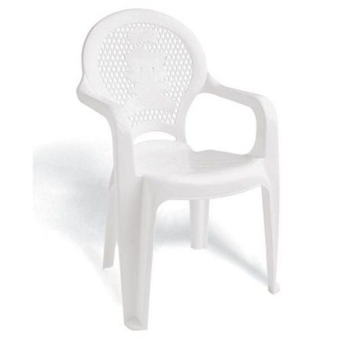Cadeira Infantil Plástica Estampada Catty Branca