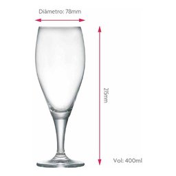 Copo Taça de Cristal Cerveja ou Chopp Festa Presente 400ml Pilsen - 4