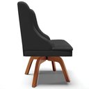 Ver mais imagens de Kit 2 Cadeiras Decorativas Sala de Jantar Base Giratória de Madeira Firenze PU Preto Fosco/Natural G