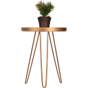 Ver imagem 1 de Mesa Lateral Dourada em Ferro com Tampo em Vidro