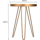 Ver imagem 4 de Mesa Lateral Dourada em Ferro com Tampo em Vidro
