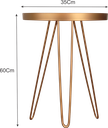 Ver imagem 4 de Mesa Lateral Dourada em Ferro com Tampo em Vidro