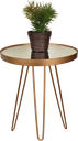Ver imagem 2 de Mesa Lateral Dourada em Ferro com Tampo em Vidro