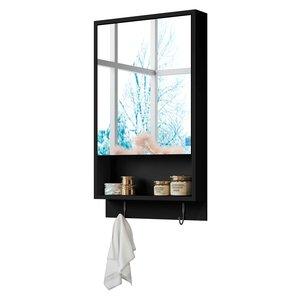 Espelheira de Banheiro Aéreo 1 Porta com Nicho Penélope:preto