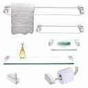 Ver imagem 1 de Kit Acessórios de Banheiro Vidro Cristal 6 Peças Incolor Classic