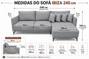 Ver imagem 4 de Sofá Ibiza Linho Cinza 2.40m Chaise Lado Direito ou Esquerdo – Design Moderno e Conforto Premium