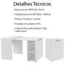 Ver imagem 2 de Escrivaninha Multiuso Retratil 2 Nicho Me4170 Branco Tecno Mobili