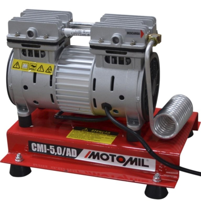Compressor de Ar Direto 5 Pés 50 Litros Monofásico 4 Polos Isento de Óleo-motomil-cmi50/ad