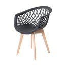Ver imagem 2 de Kit 2 Cadeiras Web Wood Pretas com Base Madeira para Sala de Jantar