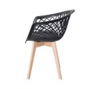 Ver imagem 4 de Kit 2 Cadeiras Web Wood Pretas com Base Madeira para Sala de Jantar