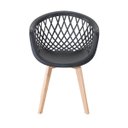 Ver imagem 3 de Kit 2 Cadeiras Web Wood Pretas com Base Madeira para Sala de Jantar