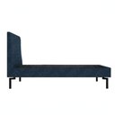 Ver imagem 2 de Cama de Solteiro Ariel Daf para Colchão 88cm com Cabeceira Linho Azul Marinho Base Aço Carbono