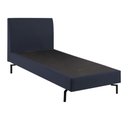 Ver imagem 1 de Cama de Solteiro Ariel Daf para Colchão 88cm com Cabeceira Linho Azul Marinho Base Aço Carbono