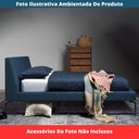 Ver imagem 7 de Cama de Solteiro Ariel Daf para Colchão 88cm com Cabeceira Linho Azul Marinho Base Aço Carbono