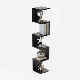Prateleira de Canto Lyra 5 Nichos Decorativos Preto para Sala Quarto Livros - 1