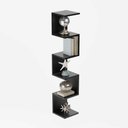 Ver imagem 1 de Prateleira de Canto Lyra 5 Nichos Decorativos Preto para Sala Quarto Livros