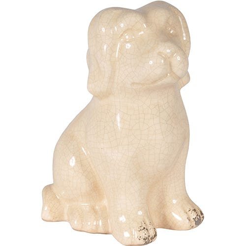 Peça Decorativa em Cerâmica Cachorro - UE0015 - Bege - BTC - 1
