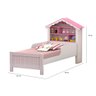 Cama Solteiro Casa Princesa Branco Rosa Vitamov - 3