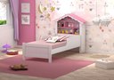 Ver imagem 1 de Cama Solteiro Casa Princesa Branco Rosa Vitamov