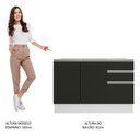 Ver imagem 6 de Balcão de Pia Armário de Cozinha 2 Portas e 3 Gavetas Branco/Preto Glamy Madesa