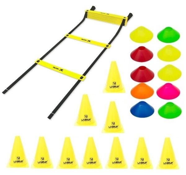 Kit Treinamento Funcional Escada Agilidade + 10 Cones + 10 Mini Cones - 1