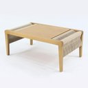 Ver imagem 1 de Mesa de Centro Cíntia Nacional Móveis 90 Cm (largura) Corda Náutica Areia Tampo Mdf Amêndoa