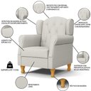 Ver imagem 3 de Kit 02 Poltronas de Amamentação e Descanso Pés Madeira Lucy P04 Linho Off White - Mpozenato