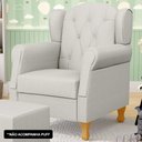 Ver imagem 2 de Kit 02 Poltronas de Amamentação e Descanso Pés Madeira Lucy P04 Linho Off White - Mpozenato