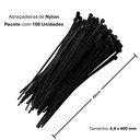 Ver imagem 2 de 100 Abraçadeira Preta Nylon 4,8x400mm Fita Hellermann Plástica Enforca Gato Resistentes e Duráveis