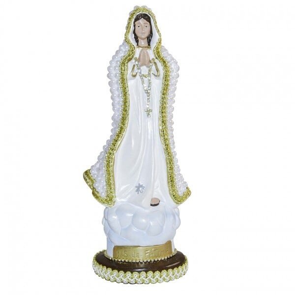 Nossa Senhora de Fátima 20cm em Gesso com Pérola - 1