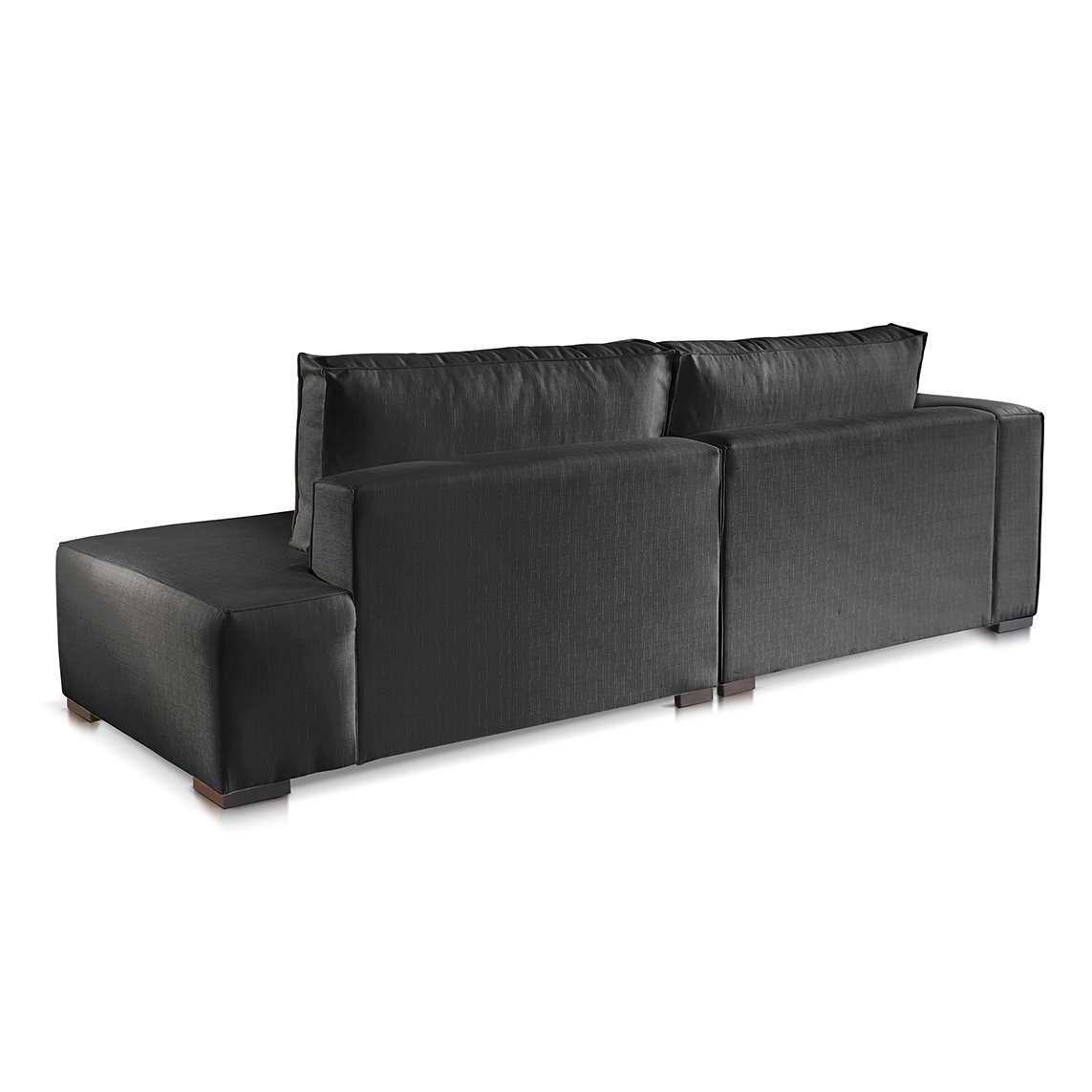 Sofá 2 3 4 Lugares Modulado Chaise Almofada Solta Molas Isa Be Linho Preto 2,1m - 3