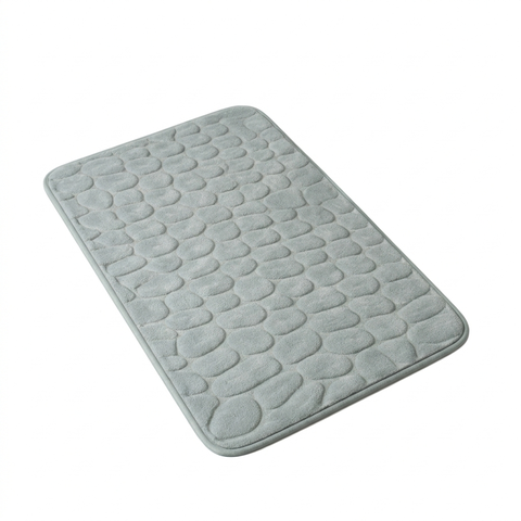 Tapete Banheiro Antiderrapante Pedras - Cinza